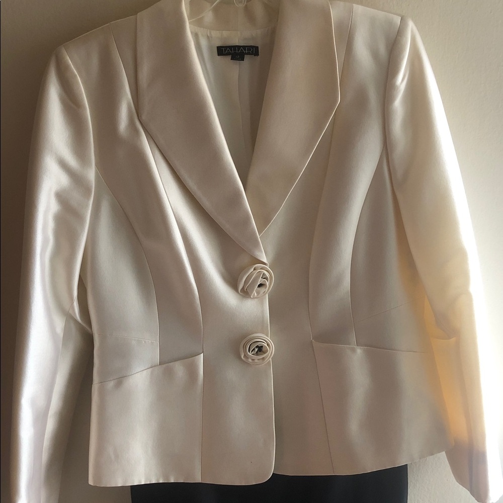 Tahari White Blazer and Black Skirt Set - Picture 3 of 4